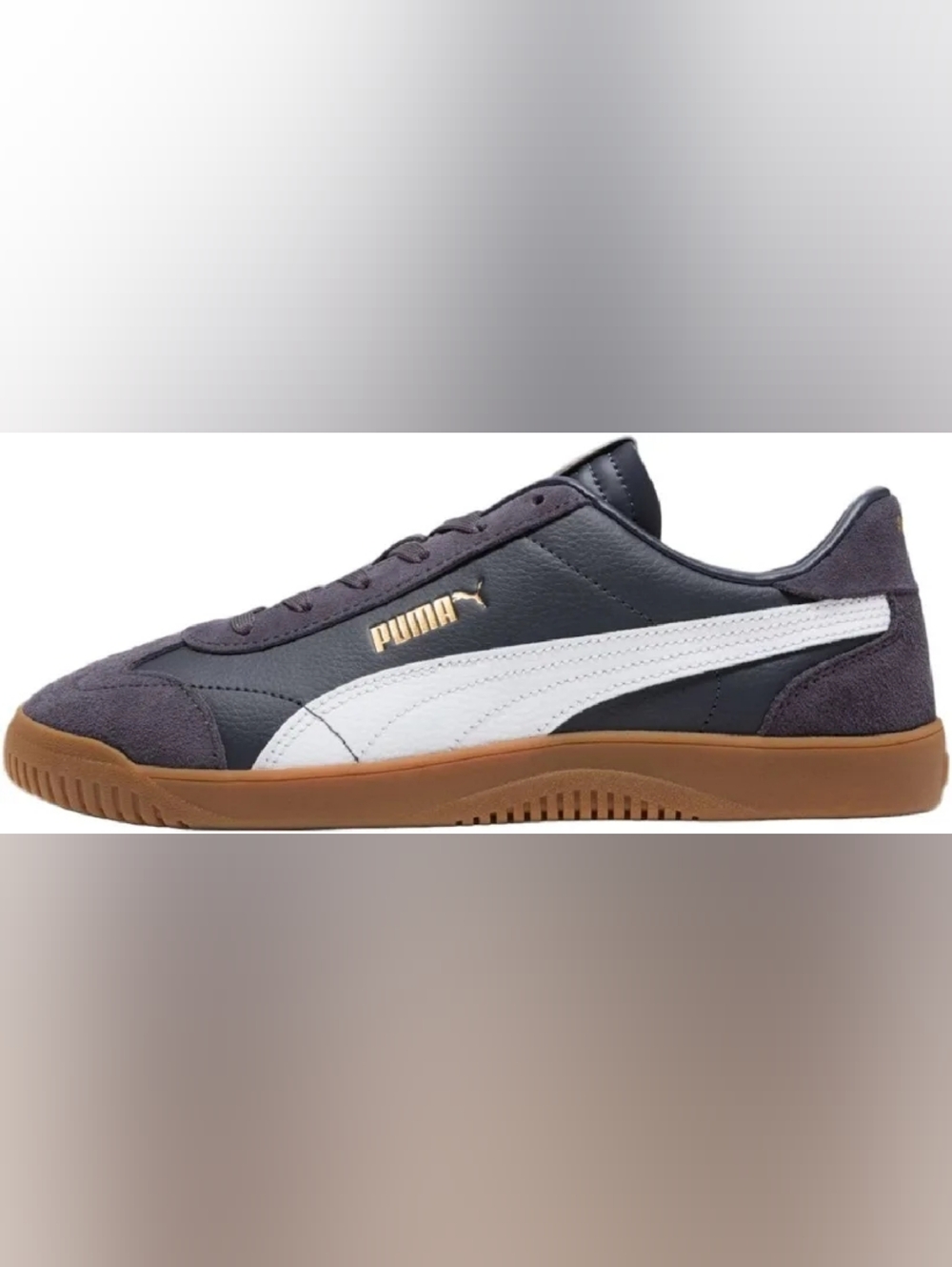 PUMA Classic Dark Gray & White Suede Low-Top Sneaker CLUB  5v5